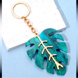🆕️ Tropic Monstera Green 🍃  Keychain Purse Charm Gift Green Thumb
